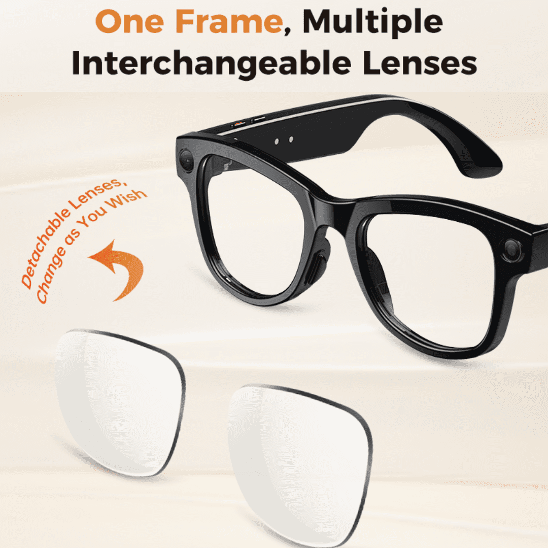 Revolutionary AI Smart Glasses with 8MP HD Camera, Noise-Canceling Features, and 8-Hour Battery Life for Ultimate Hands-Free Experience