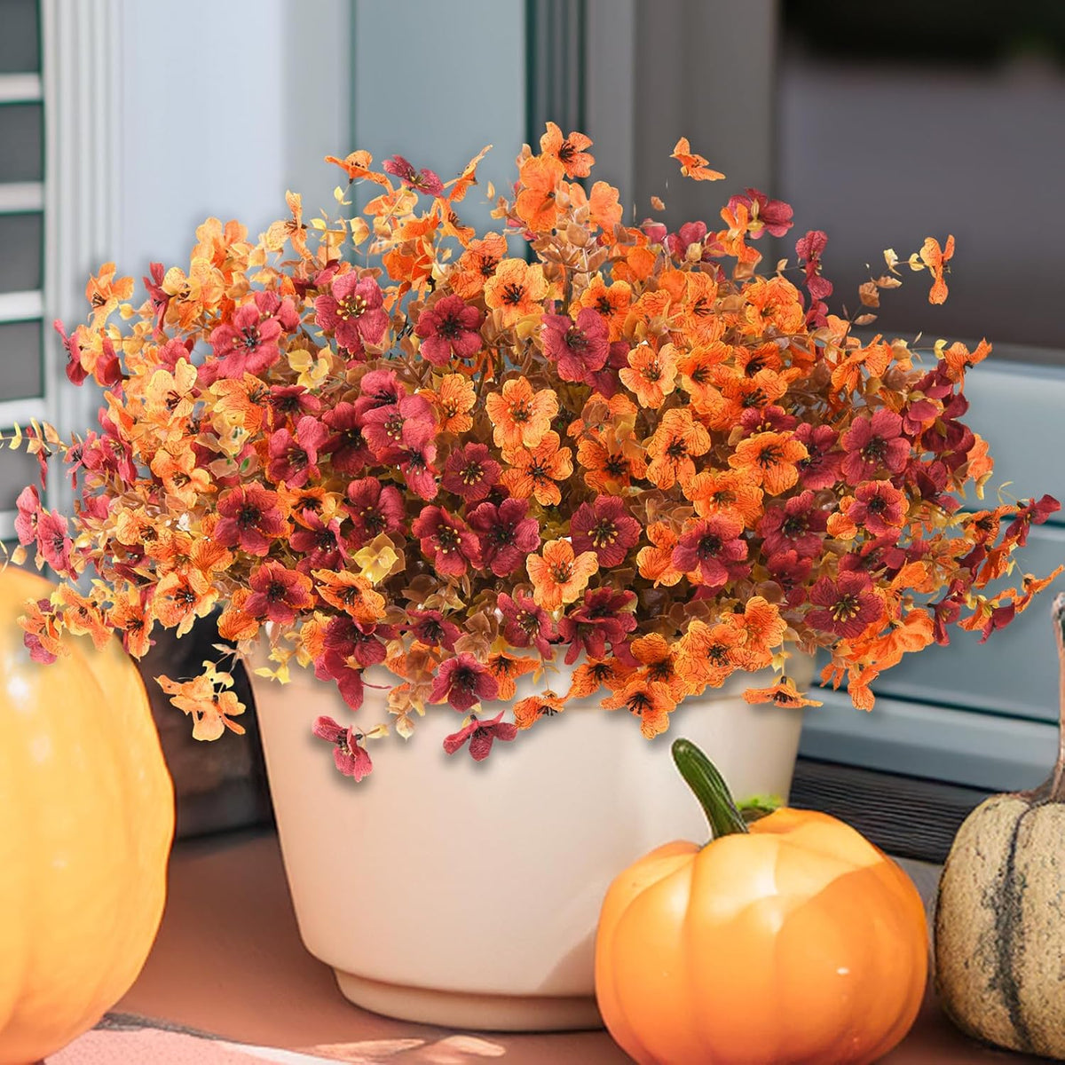 Vibrant 12-Pack Faux Silk Daisy Flowers for Stunning Outdoor and Indoor Fall Decor - UV Resistant and Long-Lasting Beauty