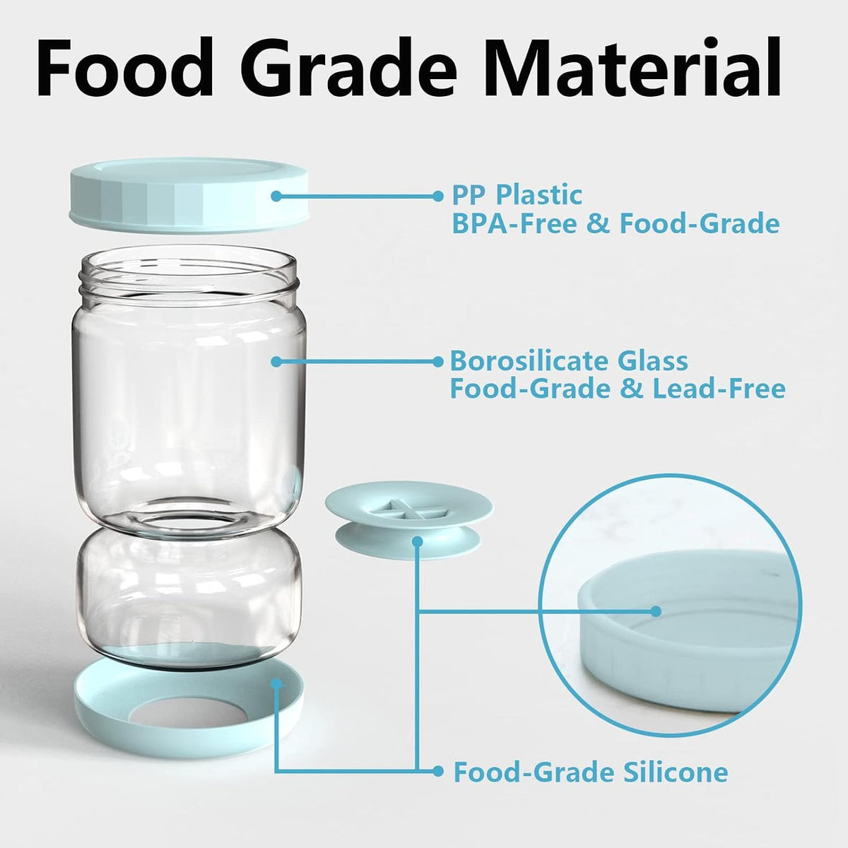 Premium Glass Pickle Jar with Strainer - 34oz Airtight Container for Fresh Pickles, Olives, and More - Durable, Leakproof, and Dishwasher Safe