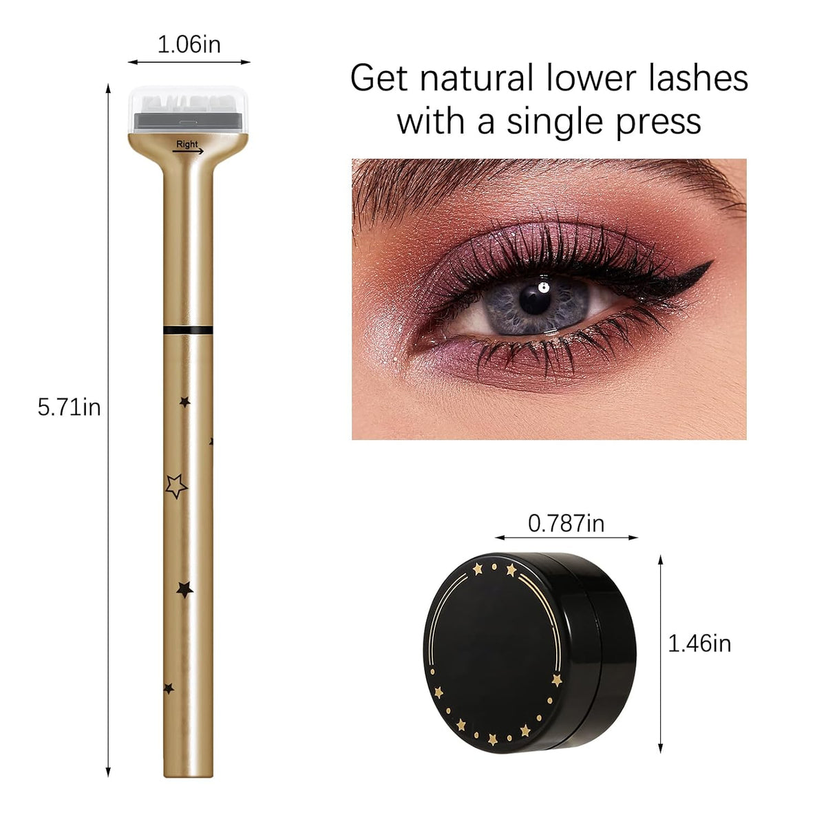 Transform Your Look with Our 2-in-1 Lower Eyelash Stamp & Eyeliner Kit - Waterproof, Quick-Dry, and Perfect for Beginners!