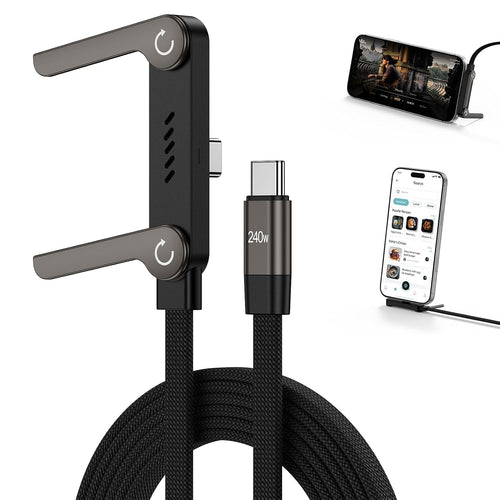 Experience Lightning-Fast Charging with the 240W USB C to USB C Invisible Holder Charger Cable - 5FT Braided Design for Ultimate Convenience