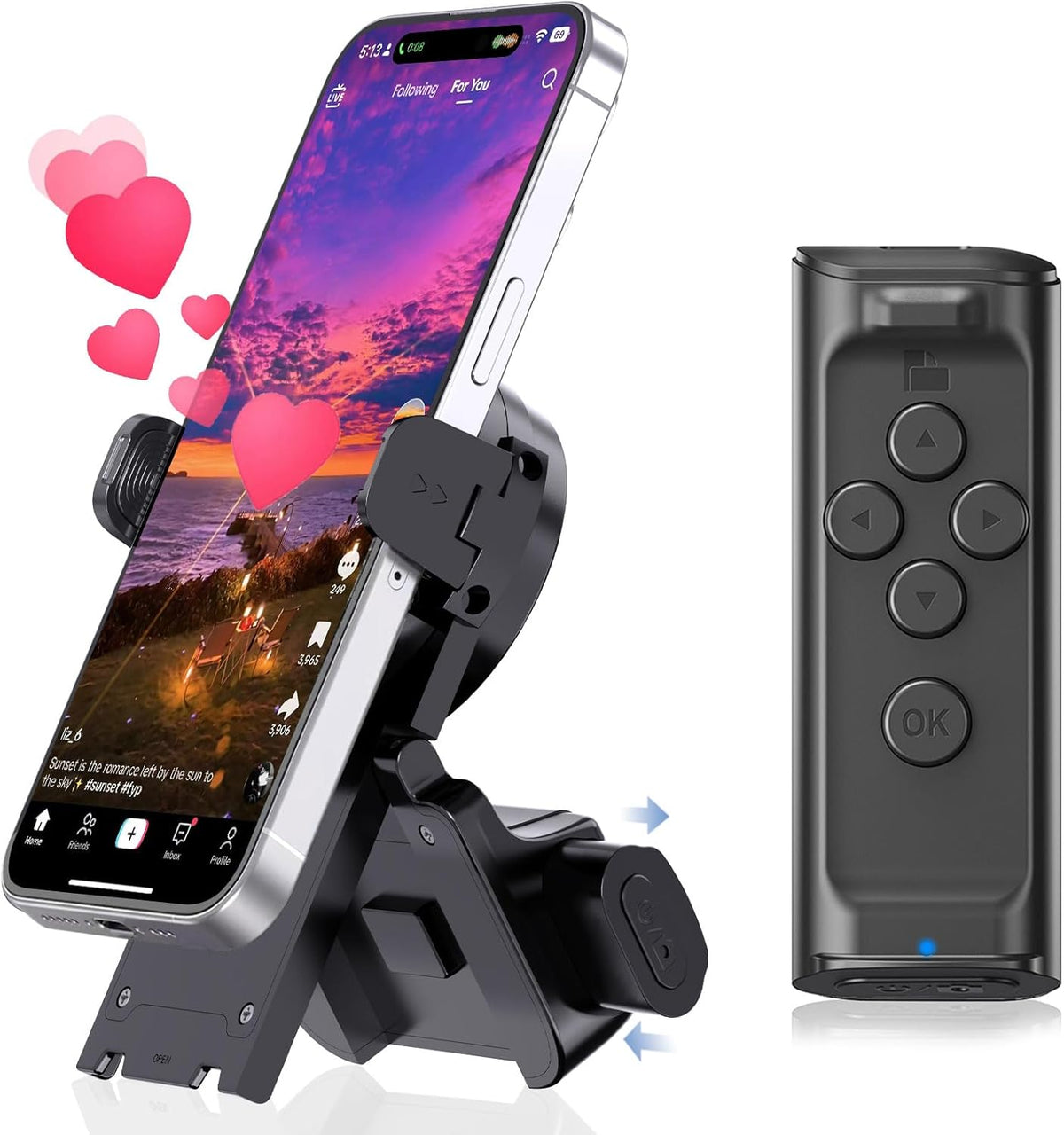 Ultimate TikTok Scrolling Remote with 360° Phone Stand - Perfect for E-Book Reading and Video Control!