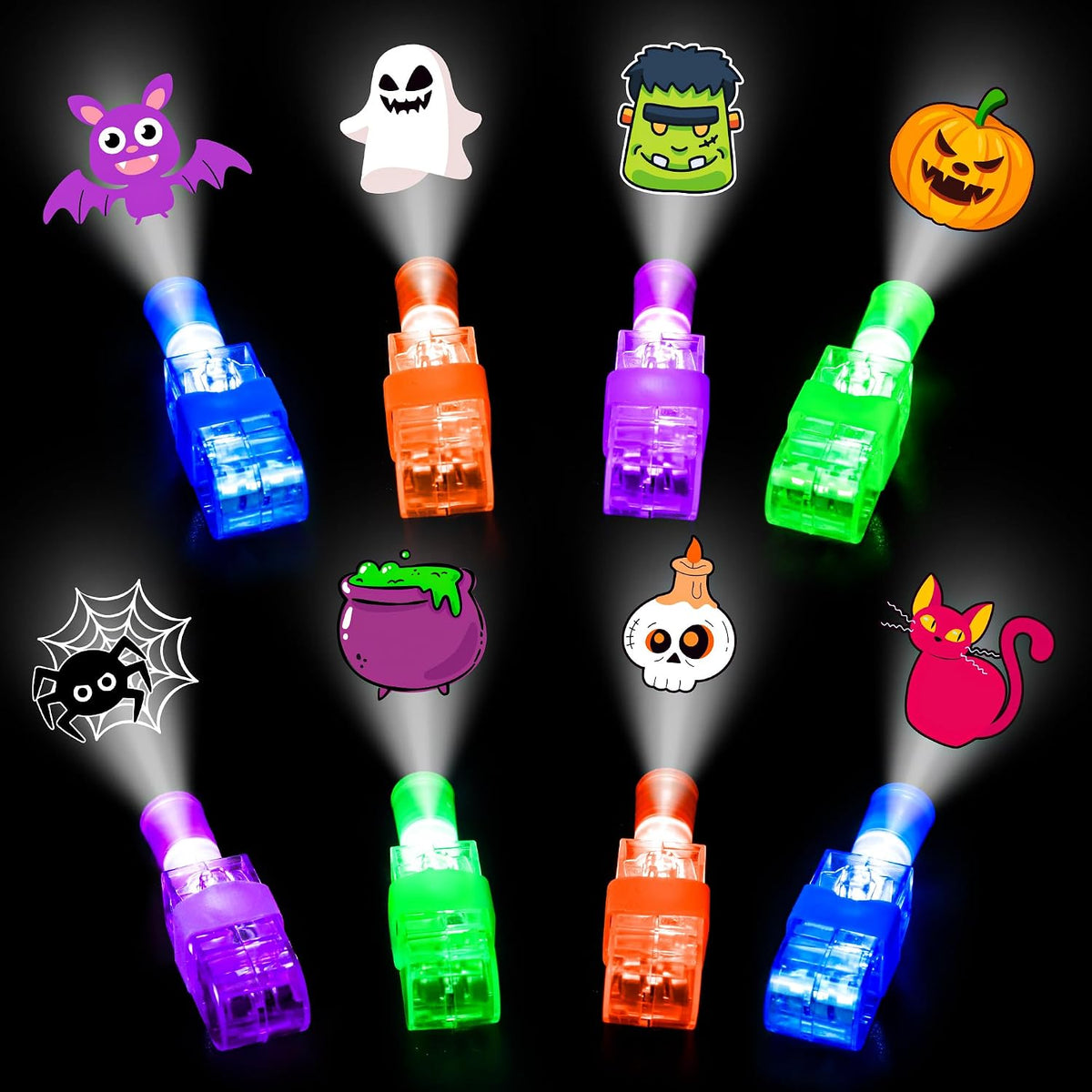 Light Up the Night: 40 Glow-in-the-Dark Halloween Finger Lights - Perfect Party Favors for Kids' Goodie Bags and Treats!