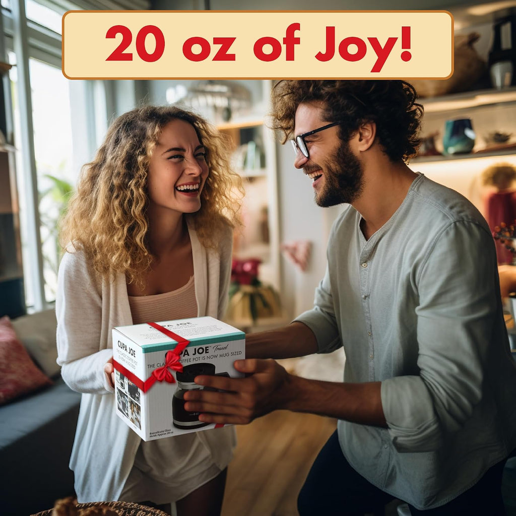 Cupa Joe Coffee Mug – 20oz Borosilicate Glass Diner Pot with Spill-Proof Lid – The Perfect Funny Gift for Coffee Lovers, Dads, and Office Goers!