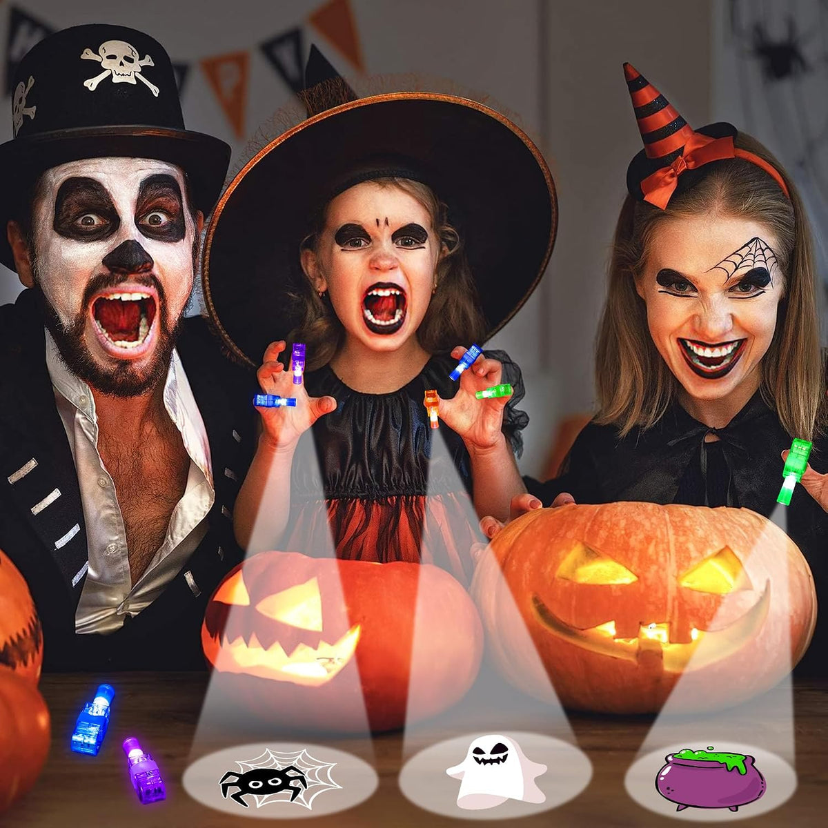 Light Up the Night: 40 Glow-in-the-Dark Halloween Finger Lights - Perfect Party Favors for Kids' Goodie Bags and Treats!