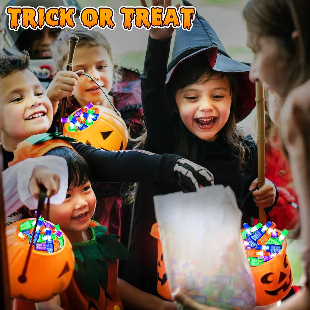 Light Up the Night: 40 Glow-in-the-Dark Halloween Finger Lights - Perfect Party Favors for Kids' Goodie Bags and Treats!