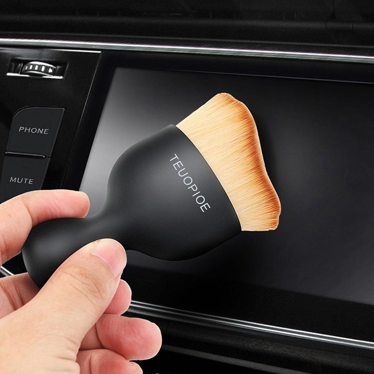 Ultimate Car Detailing Brush for Interior Dusting - Soft Synthetic Bristles for Dashboards, Vents, and Consoles - Lightweight and Versatile for Dry or Wet Use
