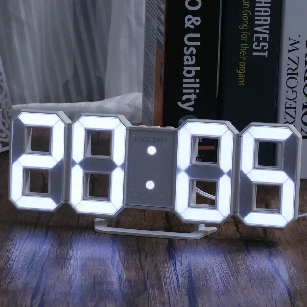Illuminate Your Space with the 3D LED Digital Clock - Stylish Wall Decoration with Night Mode for Bedroom and Living Room