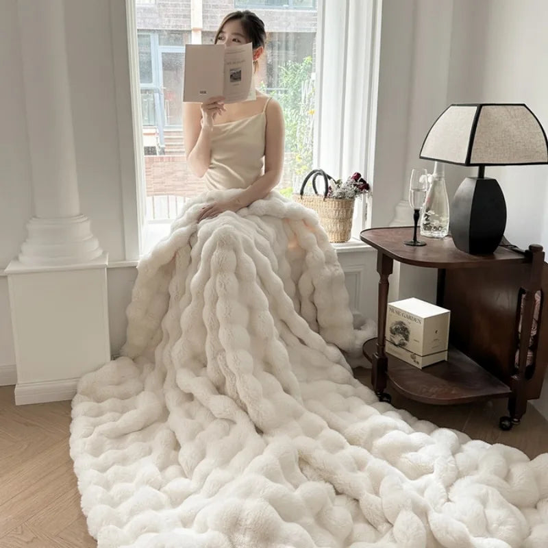 Cozy Up with the 2025 New Solid Color Plush Milk Fleece Blanket - Perfect for Home and Office Naps!