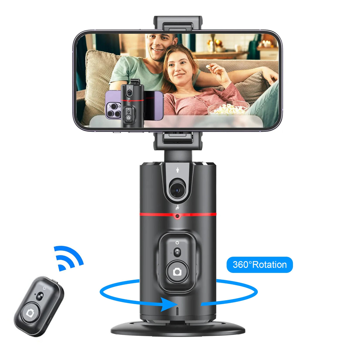 Smart Auto Face Tracking Tripod with 360° Rotation - Effortless Gesture Recognition for Stunning Live Videos