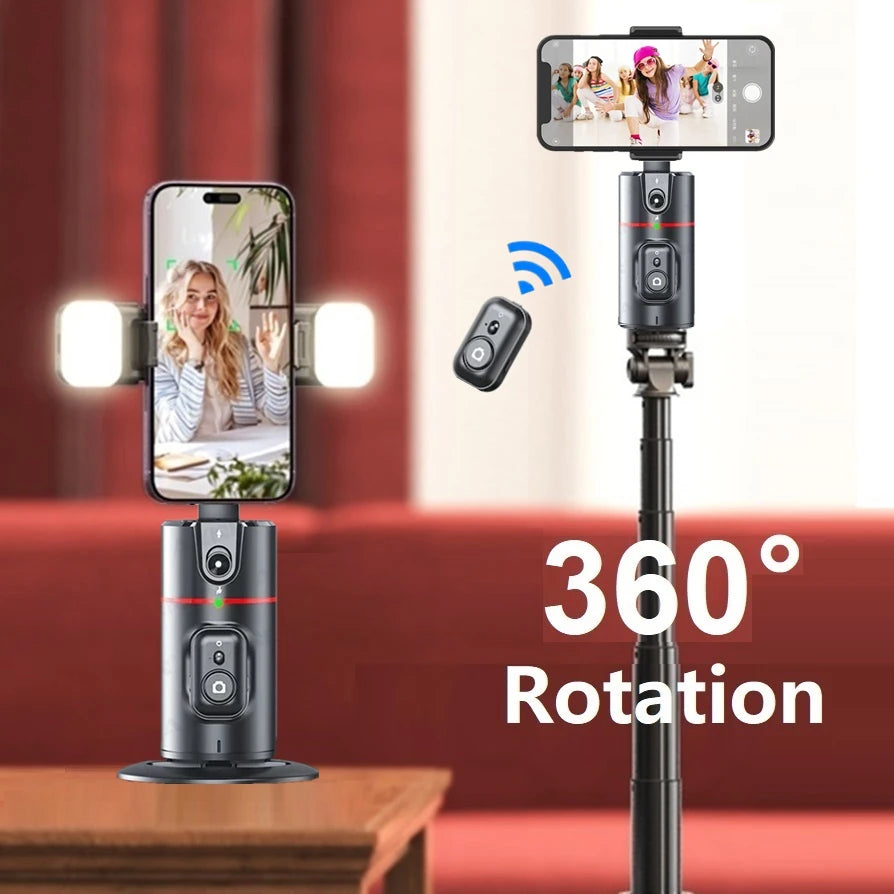 Smart Auto Face Tracking Tripod with 360° Rotation - Effortless Gesture Recognition for Stunning Live Videos