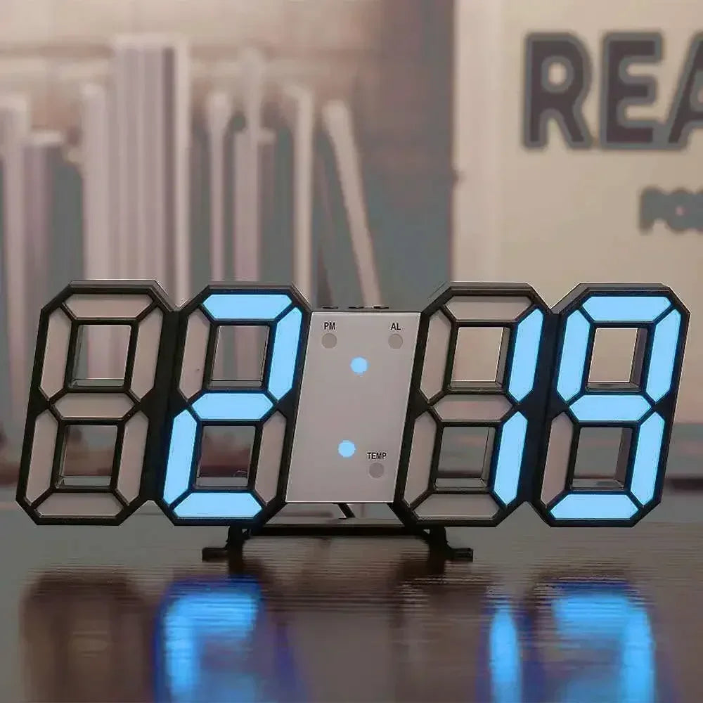 Illuminate Your Space with the 3D LED Digital Clock - Stylish Wall Decoration with Night Mode for Bedroom and Living Room