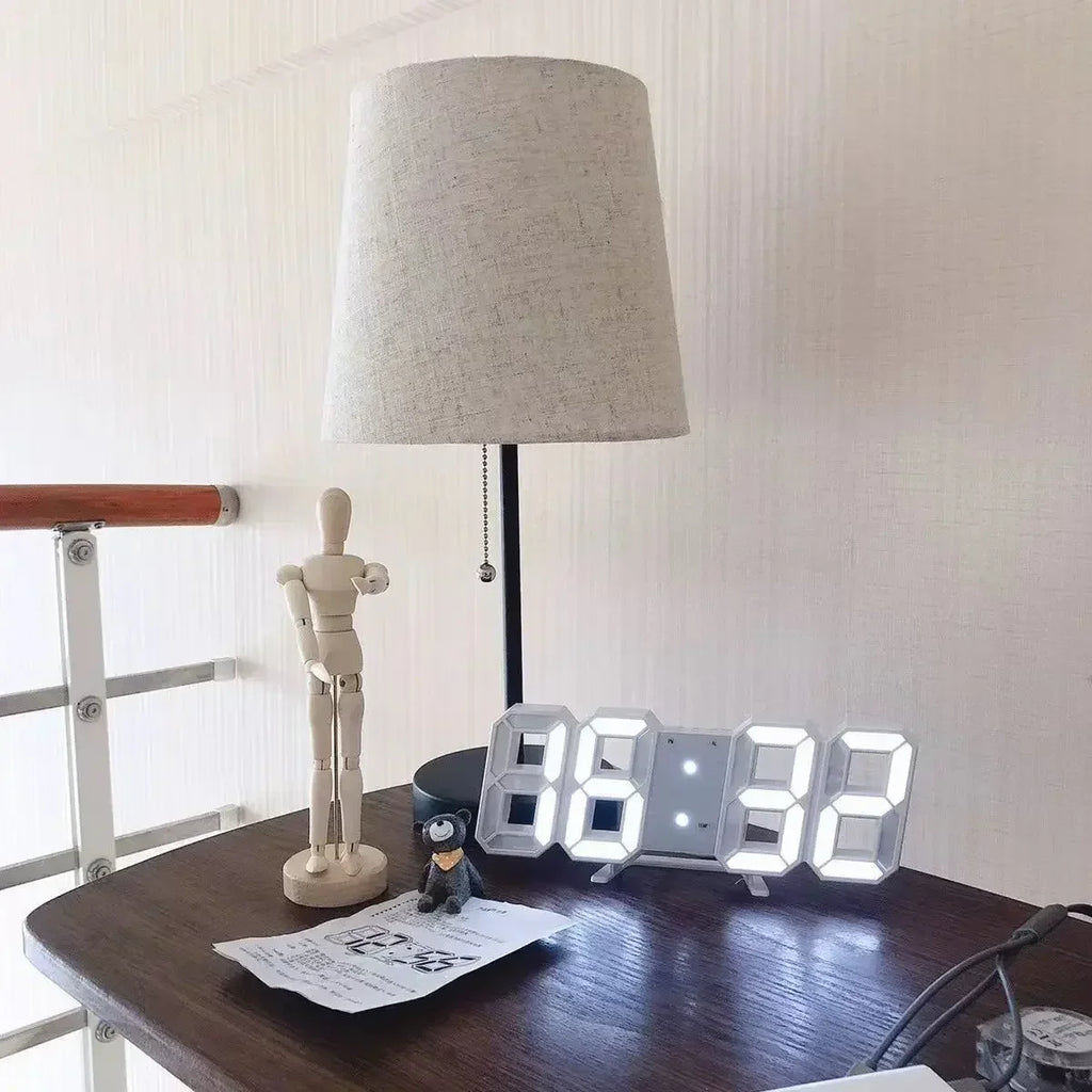 Illuminate Your Space with the 3D LED Digital Clock - Stylish Wall Decoration with Night Mode for Bedroom and Living Room