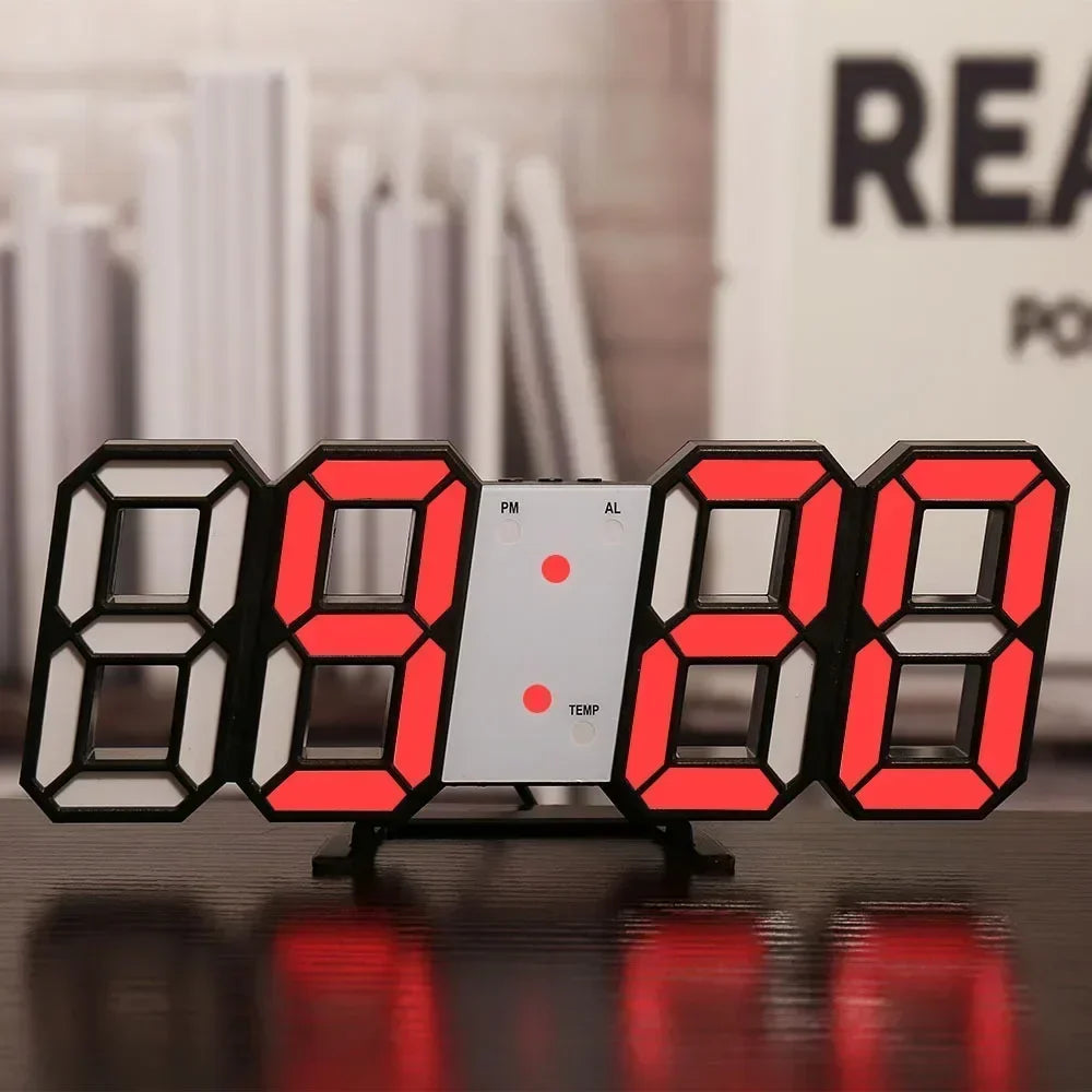 Illuminate Your Space with the 3D LED Digital Clock - Stylish Wall Decoration with Night Mode for Bedroom and Living Room
