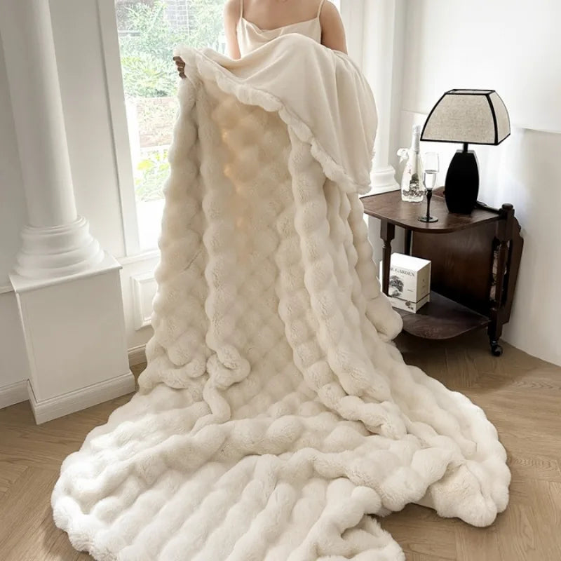 Cozy Up with the 2025 New Solid Color Plush Milk Fleece Blanket - Perfect for Home and Office Naps!