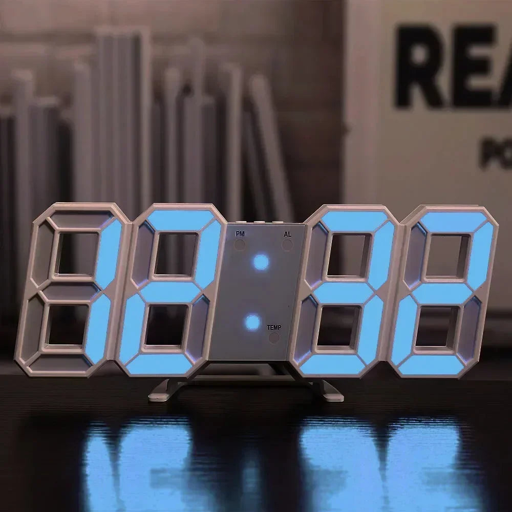 Illuminate Your Space with the 3D LED Digital Clock - Stylish Wall Decoration with Night Mode for Bedroom and Living Room