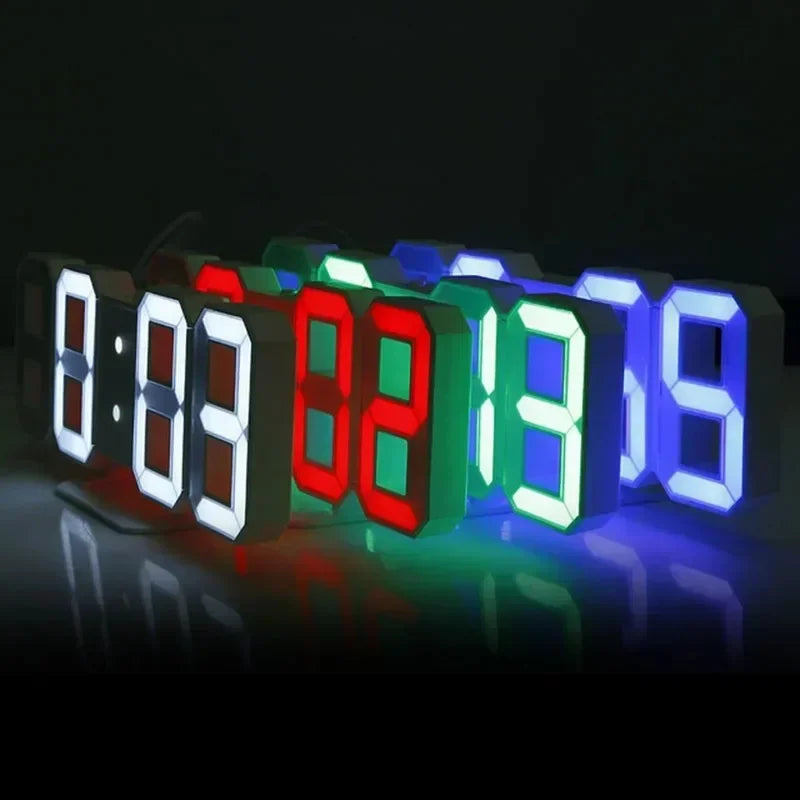 Illuminate Your Space with the 3D LED Digital Clock - Stylish Wall Decoration with Night Mode for Bedroom and Living Room