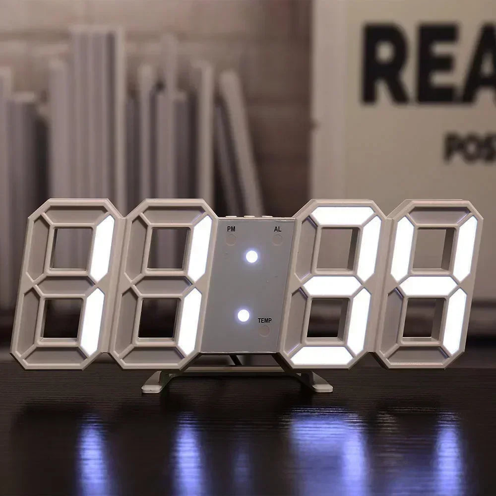 Illuminate Your Space with the 3D LED Digital Clock - Stylish Wall Decoration with Night Mode for Bedroom and Living Room