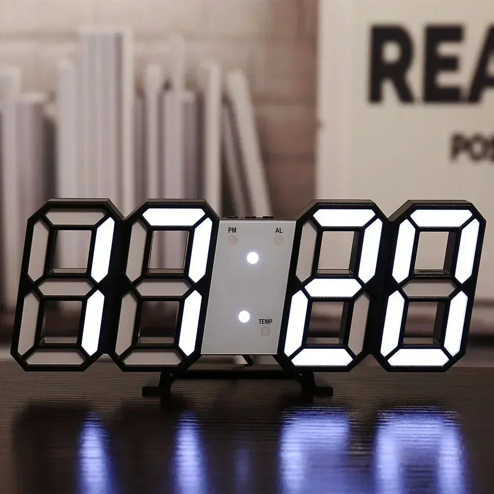 Illuminate Your Space with the 3D LED Digital Clock - Stylish Wall Decoration with Night Mode for Bedroom and Living Room
