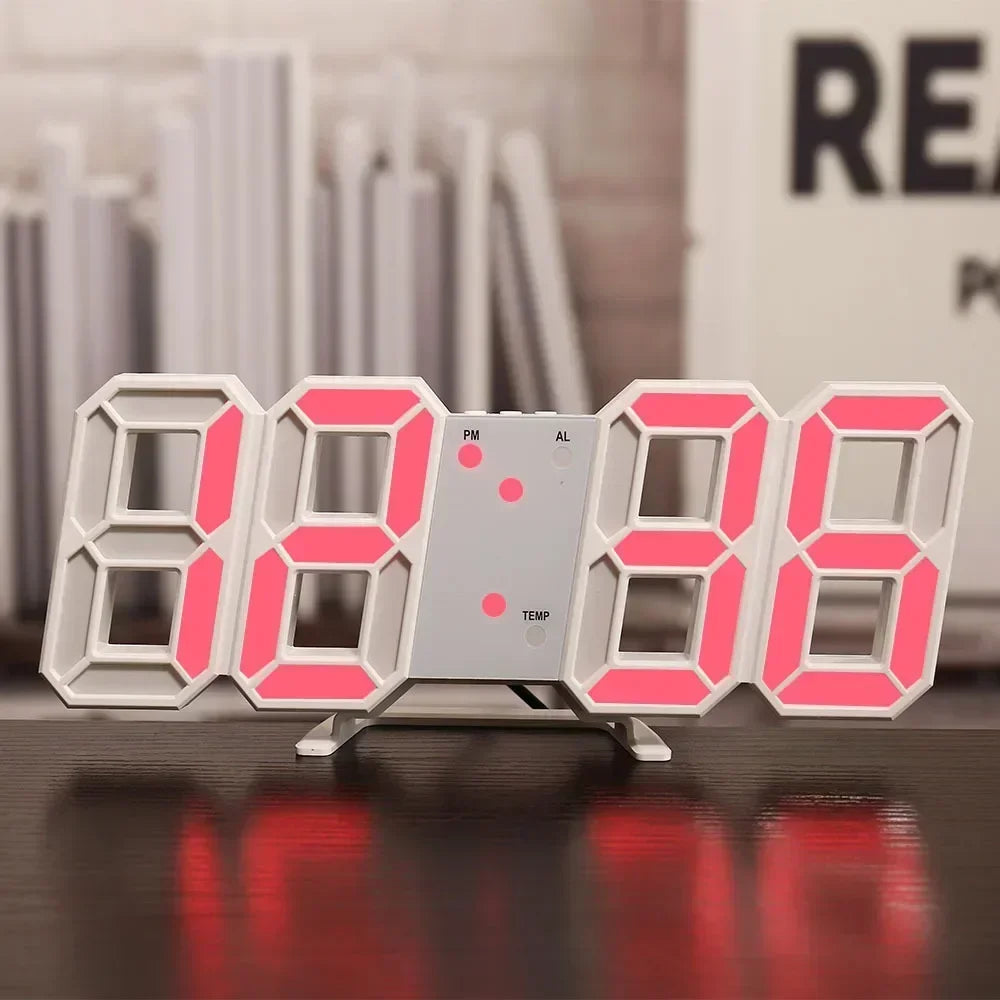 Illuminate Your Space with the 3D LED Digital Clock - Stylish Wall Decoration with Night Mode for Bedroom and Living Room