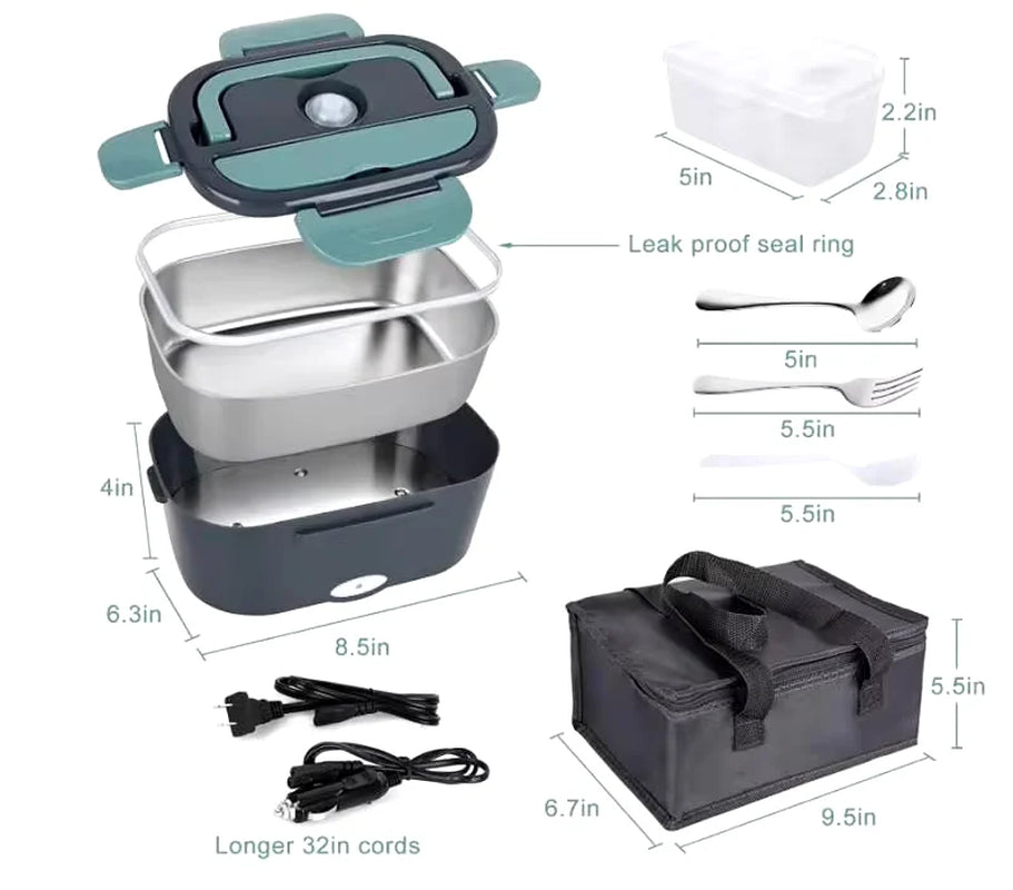 Revolutionize Your Mealtime with the 1.5L 60W Electric Portable Lunch Box – Perfect Leak-Proof Food Warmer for Home and Car!