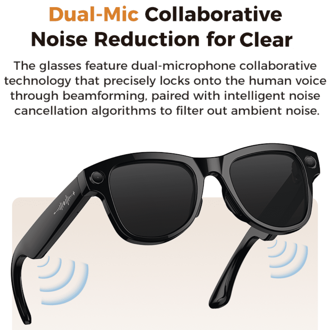 Revolutionary AI Smart Glasses with 8MP HD Camera, Noise-Canceling Features, and 8-Hour Battery Life for Ultimate Hands-Free Experience