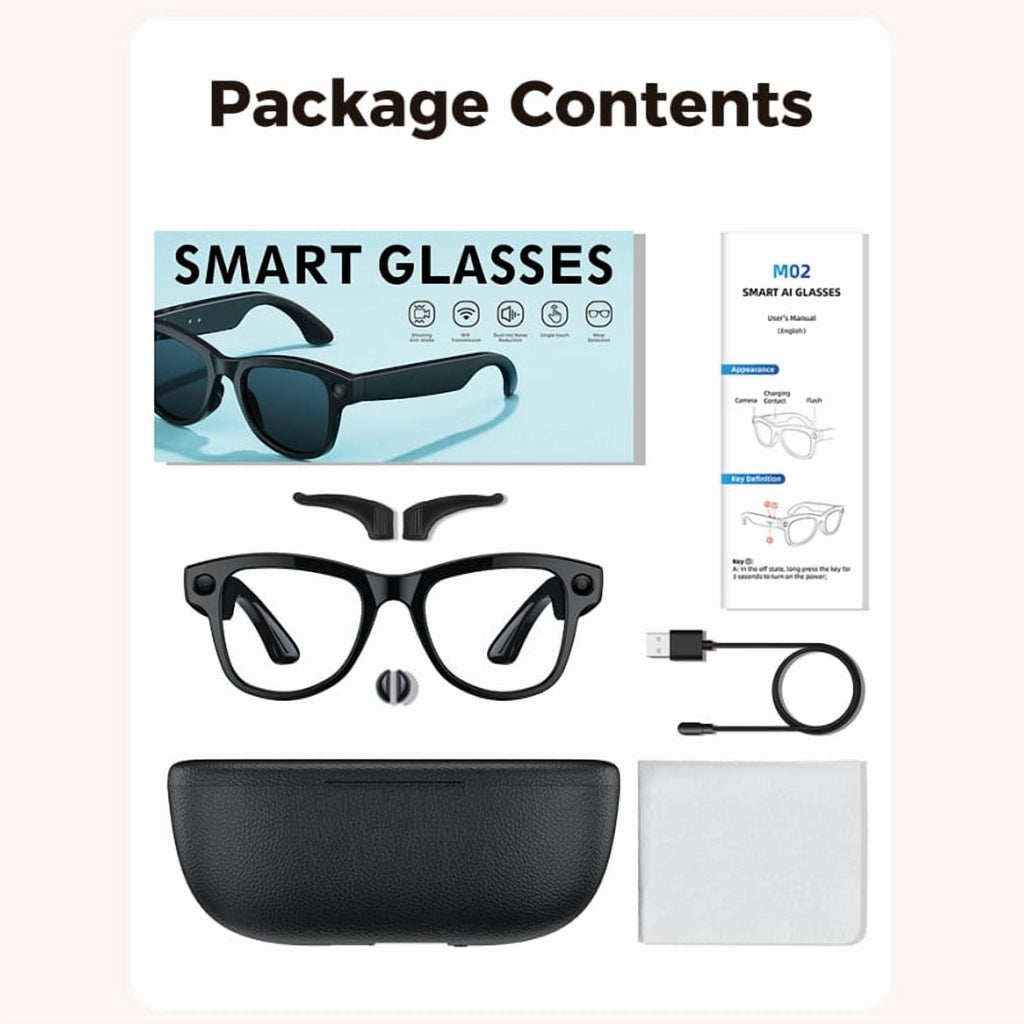 Revolutionary AI Smart Glasses with 8MP HD Camera, Noise-Canceling Features, and 8-Hour Battery Life for Ultimate Hands-Free Experience